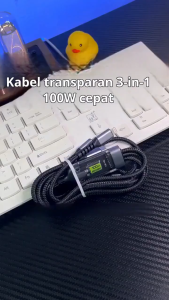 100W 3in1 KABEL DATA FAST CHARGING 1.2M 3IN1 MICRO TYPE C LIGHTNING 3 IN 1 FASTCHARGING 100 WATT 1.2Meter 1.2 Meter 1 meter 1m