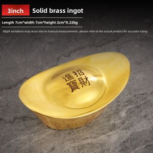 Pure Brass Solid Gold Bar Decorative Ornaments Copper Simulation Wealth Symbol Living Room Home Entrance Shop Office Gifts