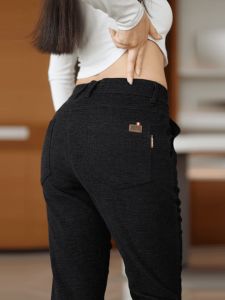 Quần Dài Ống Đứng Ấm Áp Thoải Mái Thời Trang Mùa Đông Cho Nam Quần Dài Thường Ngày Có Khóa Kéo Cạp Vừa Màu Trơn