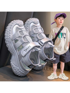 Boys Sporty Water Shoes Summer Outdoor Anti-Slip Soft Bottom Beach Sandals Casual Style Mesh Upper Rubber Sole Versatile Shoes