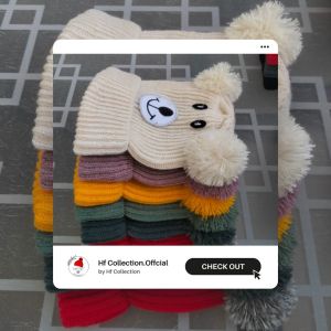 Topi Kupluk Beruang usia 0-3tahun Elastis Nyaman
