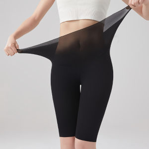 Ultra Thin Summer Safety Shorts Pants For Women Plus Size High Waist Elastic Under Skirt Ice Silk Seamless Boxershorts Underwear