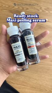 MS GLOW Black & Maxi Silk Serum Peeling Wajah Premium untuk Kombinasi/Krim - Menyamarkan Warna & Control Sebum