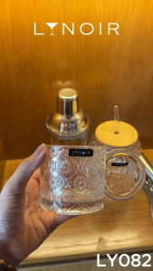Ly Thủy Tinh Mug - Patterned Round Handle | 200ml | [LYNOIR_LY082]