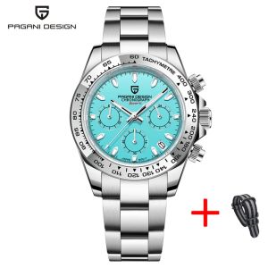 Pagani Design | PAGANI DESIGN Men Quartz Chronograph Watch VK63 Movement Stainless Steel Bezel Luxury Sapphire Crystal Wristwatch Reloj Hombre