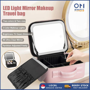 Makeup Bag with Led Light Mirror Makeup Travel bag Cosmetic Bagwith Waterproof Design Women Handbags Portable & Large Capacity Makeup Organizers Storage Bag