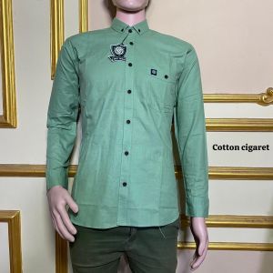 Kemeja Polos Cigaret Pria Lengan Panjang Casual Formal Warna HIJAU SAGE GREEN Slimfit