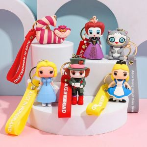 Bandai | Kawaii Alice Ở Xứ Sở Thần Tiên Mô Hình Móc Chìa Khóa Xe Ô Tô Hoạt Hình Xứ Sở Thần Tiên Mặt Dây Chuyền Nam Nữ Túi Phụ Kiện Tặng Nữ Hoàng Đỏ Mad Hatter