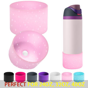 Silicone Water Bottle Boot For Owala 24oz 32oz Anti-Slip Protective Sleeve Bottom Bumper Protector Twist And Flip