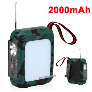 Đài Phát Thanh Khẩn Cấp Di Động 10000mAh Tích Hợp Sạc Điện Thoại Đèn Pin LED Loa - Đài Thời Tiết AM/FM/NOAA Năng Lượng Mặt Trời Và Quay Tay