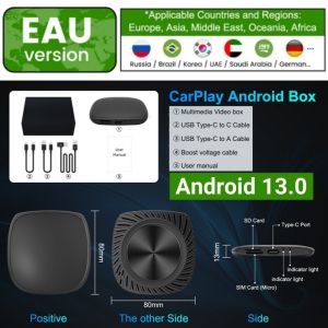 Android 13 Wireless CarPlay Ai Box QCM6115 8Cores Support Netflix&Youtube Built-in GPS 4G LTE SIM For Ford Benz VW Audi Toyota