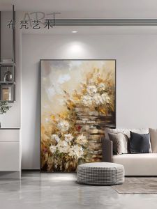 Hand-Painted Oil Canvas Wall Art Modern Minimalist Style Living Room Decorative Painting Restaurant Entrance Hanging Picture