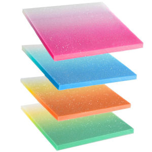 200Pcs Colorful Transparent Glitter Sticky Notes Shiny No Residue Self-Adhesive Memo Pads for Annotation Bookmarks School Supply