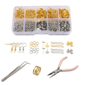 1060pcs Earring Findings Set: Jump Rings & Earring Hook Stopper