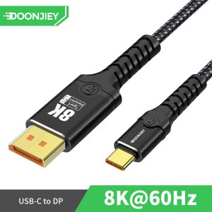 BSN | DOONJIEY 16K DP to Type C Cable Bidirectional USB C to Displayport 2.1 For Thunderbolt 4/3 54Gpbs MacBook Huawei Air Projector