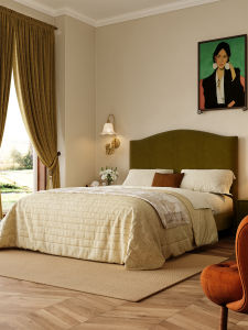 Rustic Fabric Childrens Bed Boy Soft Padded Solid Wood Bed Edge 1 Meter 2 Single Bed Small Apartment Childrens Room Bed