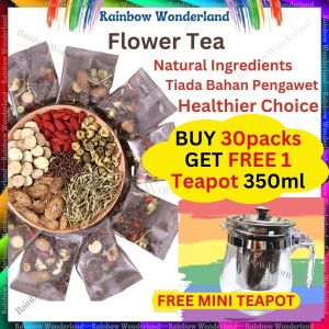BUY 30packets get 1Teapot gift 350ml Natural Flower Tea Teh Bunga Beauty *Tea Nourishing *Tea Detox