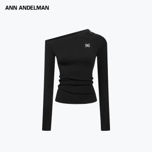 ANN ANDELMAN | Off-Shoulder Design Long Sleeve T-Shirt Knitwear