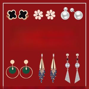 Hoa Tai Hợp Kim Thiết Kế Độc Đáo Mùa Hè Mới Về Hoa Tai Đính Đá Trang Sức Thời Trang Nữ Hoa Tai Dây Chuyền Tai Hở SEVEN QUEEN