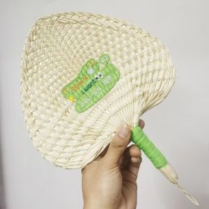 Handmade Grass Woven Old Style Fan Summer Childrens Handheld Fan Embroidered Logo Banana Leaf Fan Traditional Rural Style