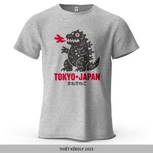 Áo Thun Nam In Hình Khủng Long Tokyo 100% Cotton Nhật Bản Harajuku Graphic Tees Casual Streetwear Dành Cho Nữ Tay Ngắn Cổ Chữ O