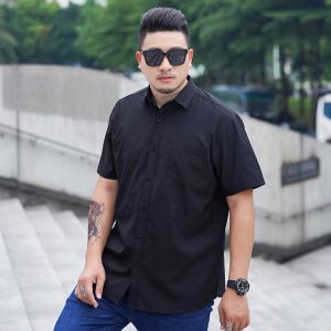 <Plus Size> 7 Colors 4XL-12XLShort Sleeve Shirt Men 10XL 8XL 7XL Thin Black Blue Basic Formal Professional Business Top