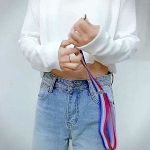 Yiha เข็มขัดแฟชั่น เข็มขัดหนัง เข็มขัดยางยืดใช่งายและสะดวก เข็มขัดยาง แฟชั่นผู้หญิง ประดับดอกเดซี่ belt