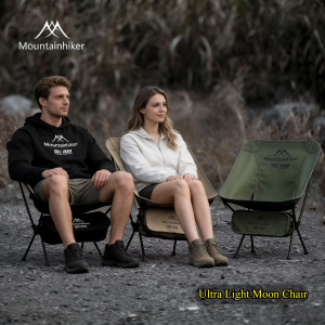 MOUNTAINHIKER Upgrade Ultra Light Moon Chair for Camping Hiking Fishing Portable Folding Aluminum Alloy Outdoor Bench 3 Colors