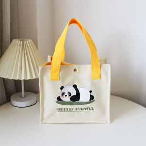 Triumphant Canvas Lunch Box Bag Handheld Womens Small Bag Printed Logo Korean Style Casual Shoulder Bag Soft Handbag