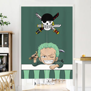 One Piece Anime Door Curtain Bedroom Room Home Use No Punching Japanese Style Half Curtain Dormitory Blocking Cloth Partition Curtain