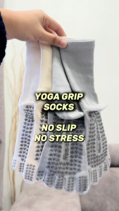 TREVOR Yoga Grip Socks [1 Pair] – Pilates Anti-Slip Soles Five Finger Toe Cotton Mid-Tube Stokin Sport Dance 普拉提瑜伽袜