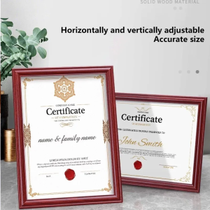 Wooden Business License Wall Mounted A3/A4 Patent Certificate Honor Wall Mounted Acrylic Photo Frame No Drilling Required Photo FrameA3/A4工商执照相框