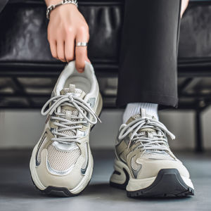 Mens Breathable Running Sports Shoes 2025 New Summer Mesh Casual Dad Shoes Heightening Hong Kong Style All-Match Student Shoes