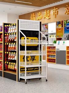 【Ready Stock】Supermarket Shelves Display Rack Supermarket Shelf Snack Shelf Beverage Small Food Toy Display Stand Kitchen Organizer Storage Rack with Wheels Kitchen Rack