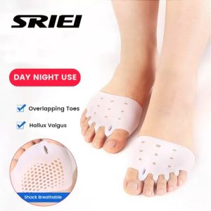 SRIEI 1Pair Silicone Forefoot Pads Toe Separator Cushion Pad Pain Relief Shoes Insoles Toe Hallux Valgus Corrector Gel Pads Foot Care