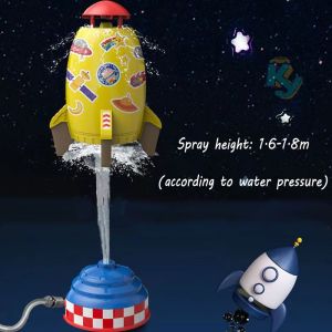 Bafada White /Yellow/ Red For Water Sprinkler Spray Toys Space Rocket Jet Spinning Flying Splash Playing Portable Outdoor Powered Launcher Sand Play Baby Shower Tool
