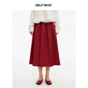 Wool Blend Color Block Red Round Neck Sweater