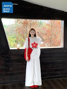 Jeanswest | Áo Thun Nữ Tay Ngắn Cotton Trắng Form Rộng