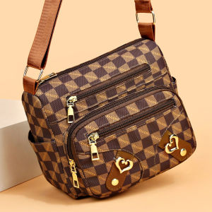 กระเป๋าสะพายข้างผู้หญิง กระเป๋าเดินทางแบบสะพายข้างหลายช่อง กระเป๋าสะพายไหล่แบบอเนกประสงค์สำหรับผู้หญิงวัยกลางคนและผู้สูงอายุ