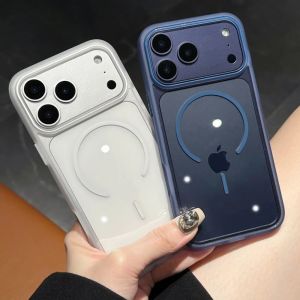 HD Crystal Transparent Glossy Magnetic Case For iPhone 17 Air 16 15 14 13 12 11 Pro Max Plus Candy Rugged PC For Magsafe Cover