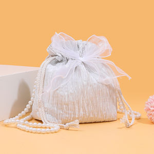 Túi Đeo Chéo Nữ Thời Trang 2025 Túi Đeo Vai Đơn Dây Xích Ngọc Trai Kết Nút Thắt Bướm Túi Đeo Chéo Thường Ngày Túi Đeo Vai