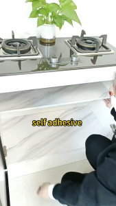 สติกเกอร์ ลายหินอ่อน แบบกันน้ํา กันน้ํามัน คุณภาพสูง สําหรับติดในห้องครัว ขนาด 60x100/300/500CM ตกแต่งบ้าน เฟอร์นิเจอร์