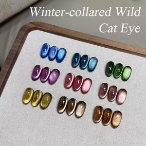 WS 10ML Winter Field Nail Cat Eye Gel Magnetic Satin Gel Polish 9-Colors Soak Off Glitter Phototherapy Manicure Varnish Nails