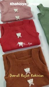 Tank Top Dress Rajut Karakter Boneka Bear & Overall Rajut Anak Perempuan Terbaru
