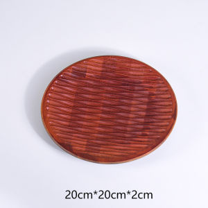 Chinese Style Wedding Celebration Bamboo Coffee Serving Tray Multi-Functional round Storage Plate for Fruit And Dim Sum