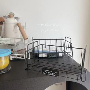 Matte Japanese Style Iron Art Storage Rack Book Sorting Shelf Coffee Can Organizer Home Decorative Metal Storage Shelf