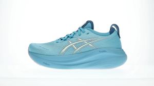 ASICS Women GEL-NIMBUS 27 Running Shoes in Stillwater/Cream