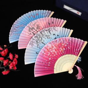 MEISITEKEKE | Vintage Chinese Style Portable Fan Jade & Bamboo