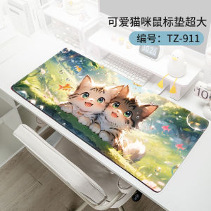 Extra Large Cute Cat Cartoon Office Mouse Pad Computer Keyboard Desk Mat Creative Girls Business Rubber Wrist Rest