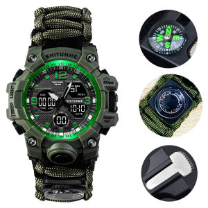 SHIYUNM New Men Military Sports Digital Watches Compass Outdoor Survival Multi-function Waterproof Mens Watch Relogio Masculino